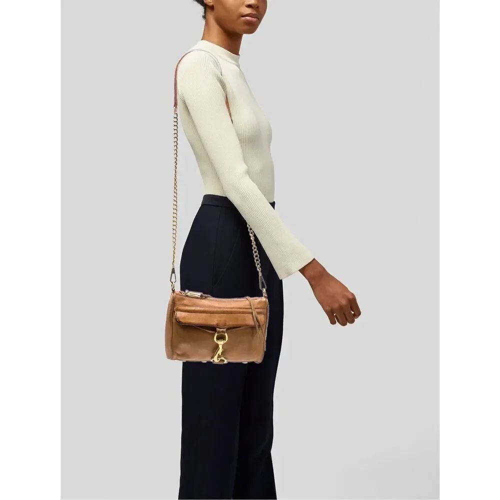 ✨REBECCA MINKOFF Tan Leather Crossbody Bag✨